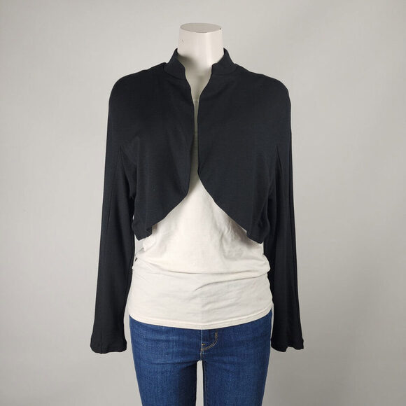 Ronen Chen Black Cropped Cardigan Size 14 - Picture 1 of 9